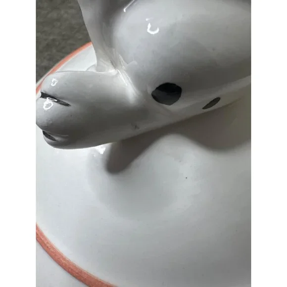 Dalmatian Themed Vintage Ceramic Dog Treat Jar With Bone Design & Lid - Picture 6 of 9